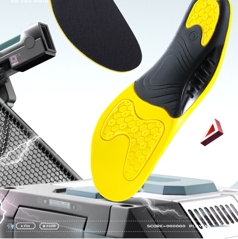 3515 Arch Support Insoles for Men Soft Thickened Anti-Odor Flat Feet Comfortable Sports High Elastic Shock Absorption 3