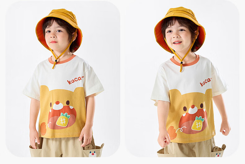 Dudu Kids Cartoon Summer T-Shirt Boys Short Sleeve Cotton Girls Summer Baby Lightweight Top Green Stripes Size 80 9