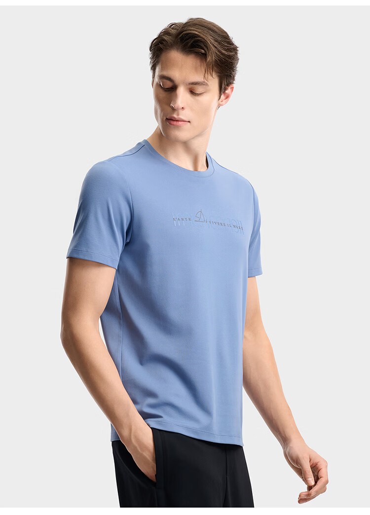 FILA Official Men's Knitted Short Sleeve Shirt 2026 Summer Casual Basic Black Crew Neck T-Shirt 24