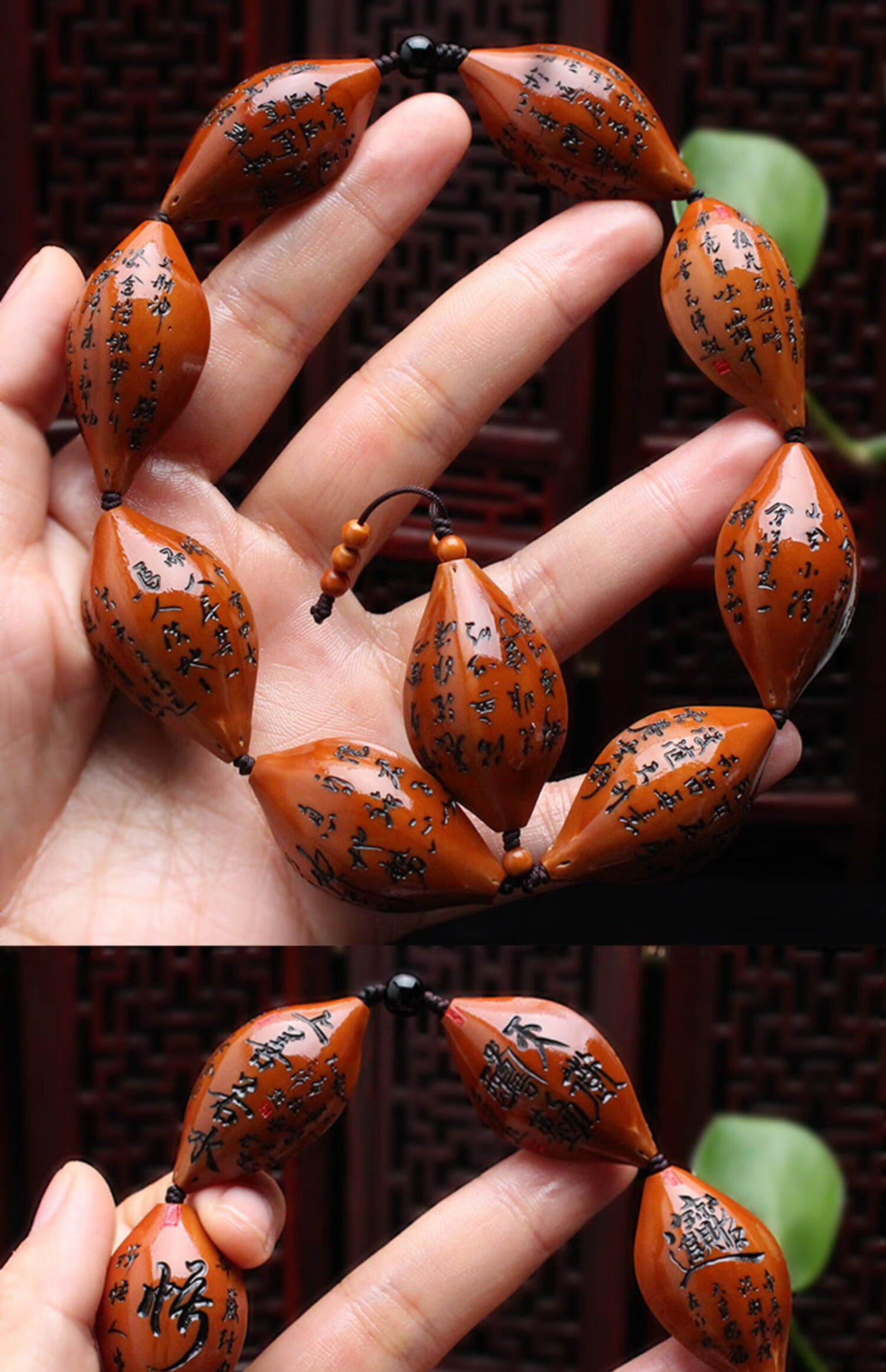 艾美福文集橄榄核手串亢泽超苏工名家纯手工雕刻核雕素珠刻字文玩橄榄