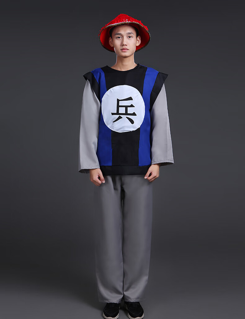 衙役影视演出戏服狱卒兵服清朝卫服兵服马甲清朝官服 清兵服装 就帽子