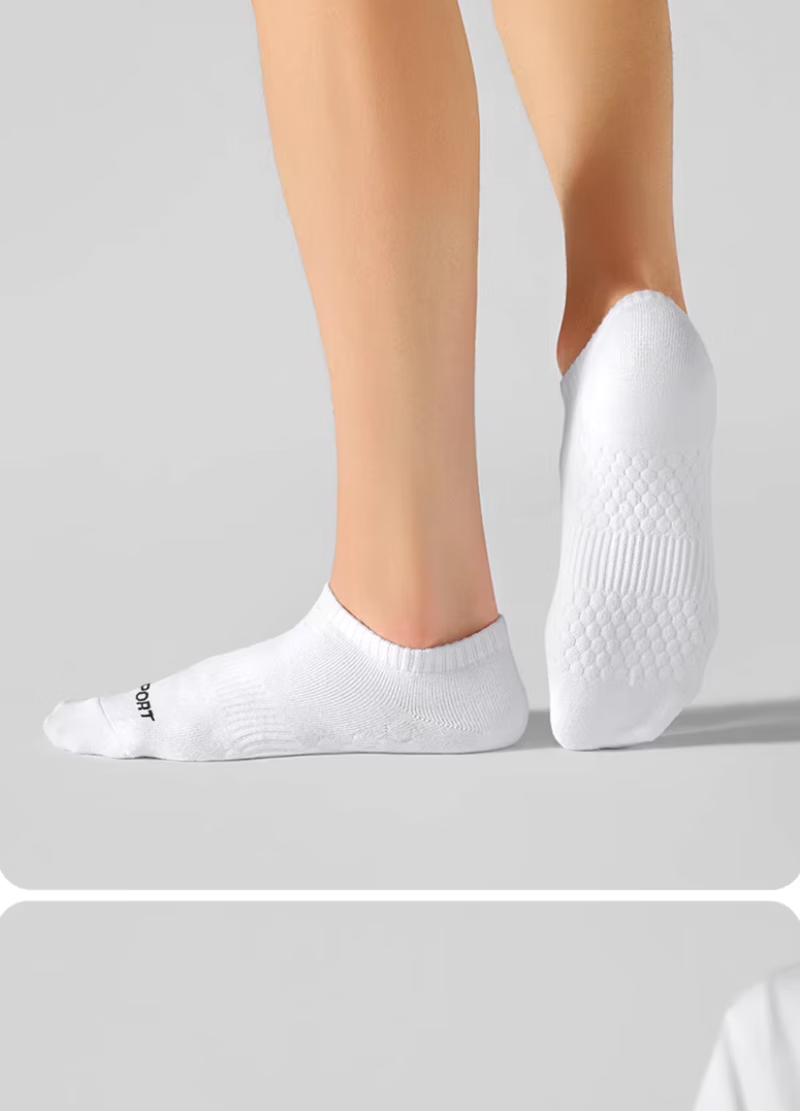 Mian Shisan Men's Short Socks Xinjiang Cotton 10A Antibacterial Deodorant Spring Summer Black White Letter Low Cut Ankle Socks 6 Pairs Pack 4