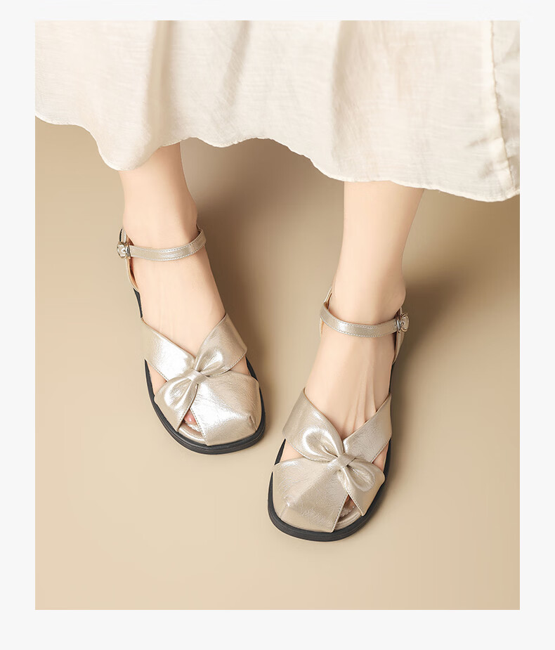 ZHR Flat Sandals Women Vintage Hollow-out Roman Shoes 2026 Summer New Beach Shoes Women KN272 Beige Brown Size 37 14