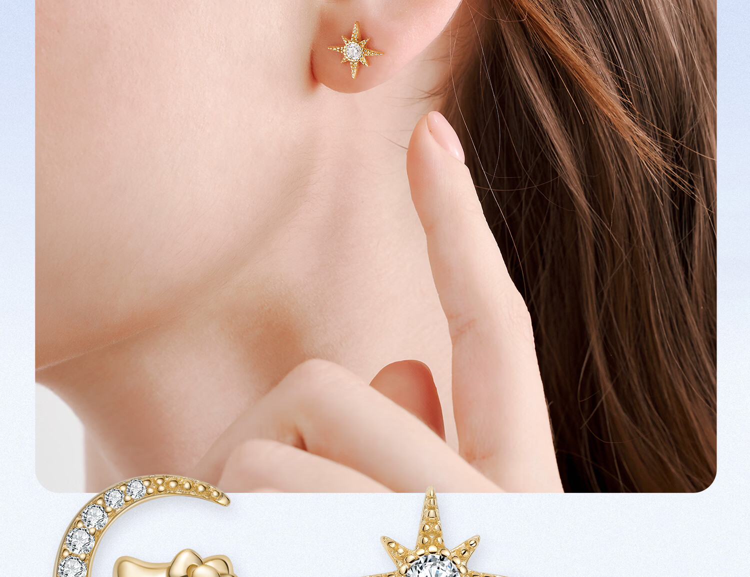 SANRIO Hello Kitty Silver Stud Earrings for Women Elegant Ear Jewelry Fashion Accessories Birthday Gift for Girls 2203 11