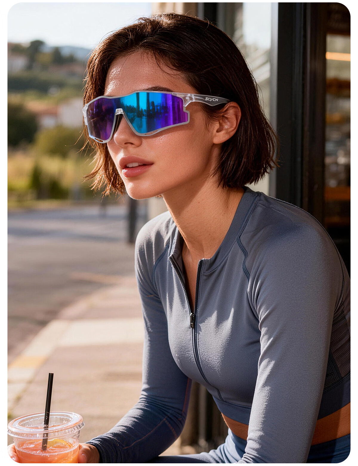 SCVCN Colorful Running Glasses Marathon Outdoor Sports Anti-Glare Windproof Sunglasses Unisex 16