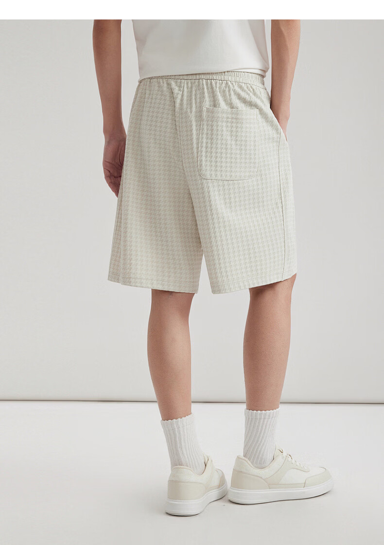 CABBEEN Houndstooth Jacquard Towel Fabric Men's Shorts 3D Houndstooth Texture Casual Versatile Spring Summer 2020 Knit Shorts 19