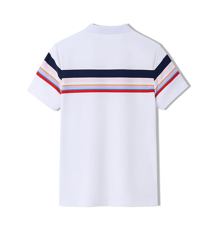 ELLE ACTIVE Fashion Color-Block Striped Polo Shirt Women Short Sleeve Casual Sports T-Shirt Summer Vibrant Collared Top White L 17