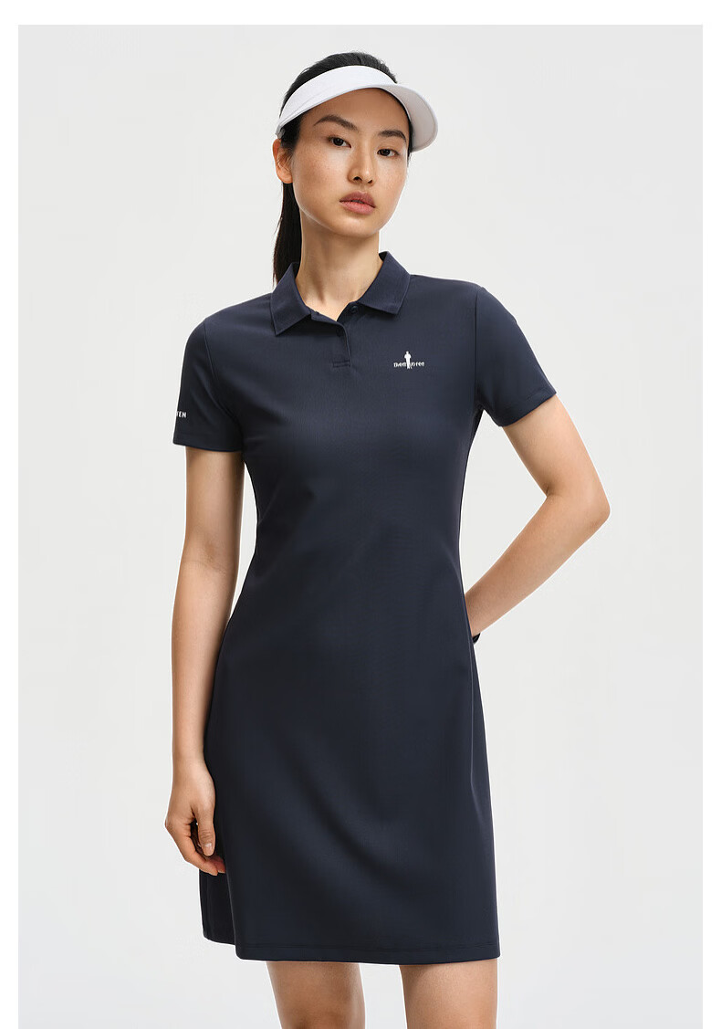 Biyinlefen [Cool Breeze Dress] 2026 Summer New Women's Outdoor Casual Solid Color Cooling Waist Slimming Mid-Length POLO Dress 1