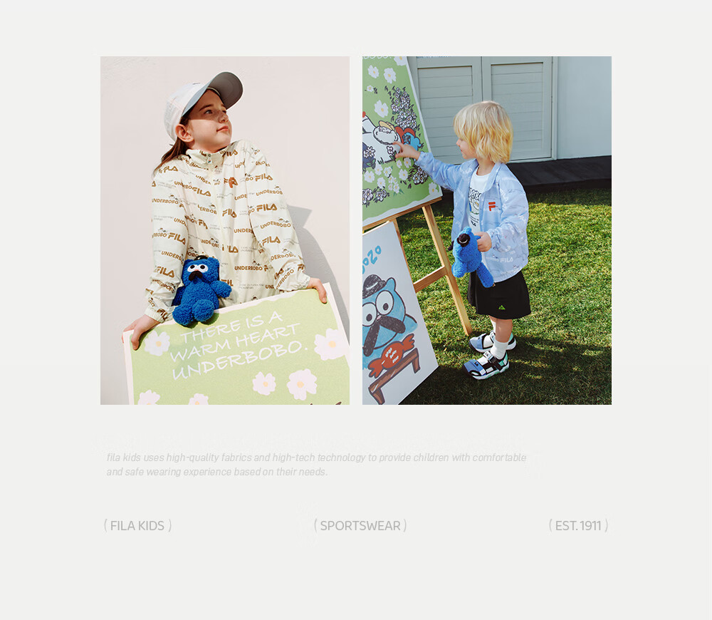FILA x BOBO Kids All-Over Print Sun Protection Jacket 2026 Summer Boys and Girls Skin Jacket 4