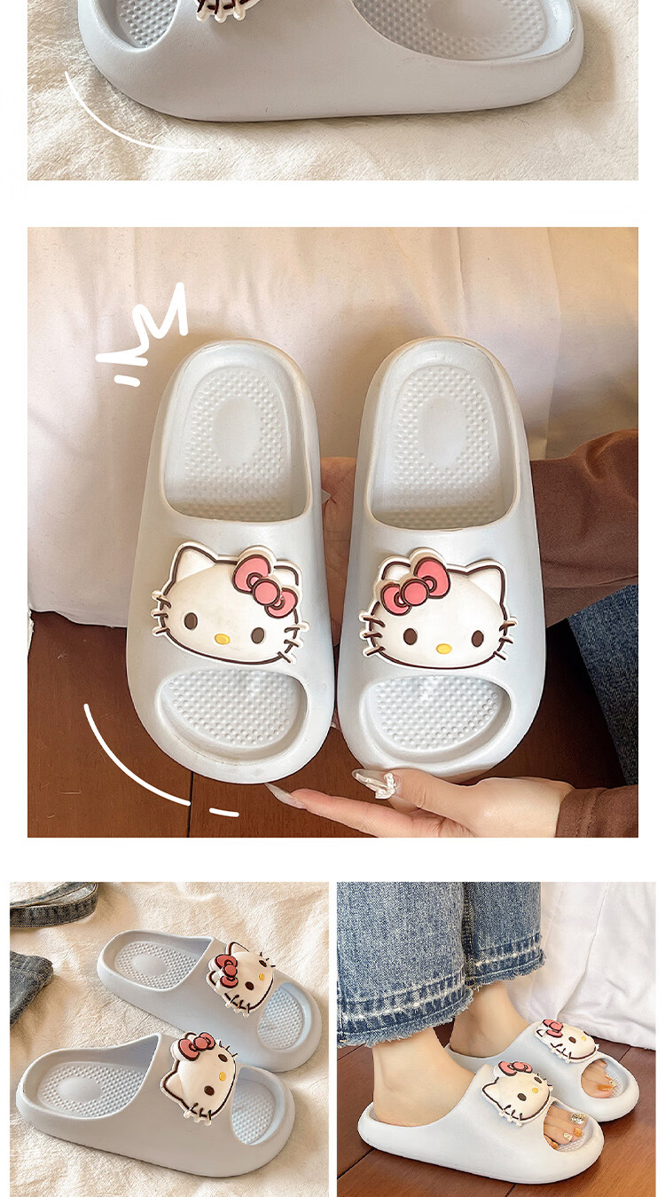 AILAIJIA Hello Kitty Collaboration Women's Home Slippers Bathroom Slippers Summer Cute Girls Slippers Pink Size 40-41 9