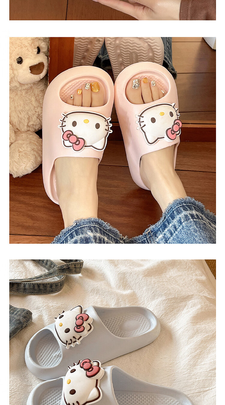 AILAIJIA Hello Kitty Collaboration Women's Home Slippers Bathroom Slippers Summer Cute Girls Slippers Pink Size 40-41 8