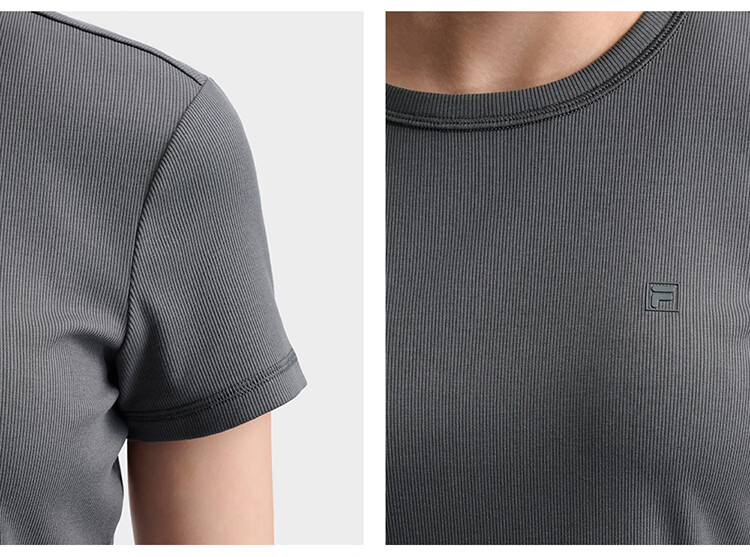 FILA Official Women's Knitted Short Sleeve Shirt 2026 Summer Casual Slim Fit T-Shirt 9