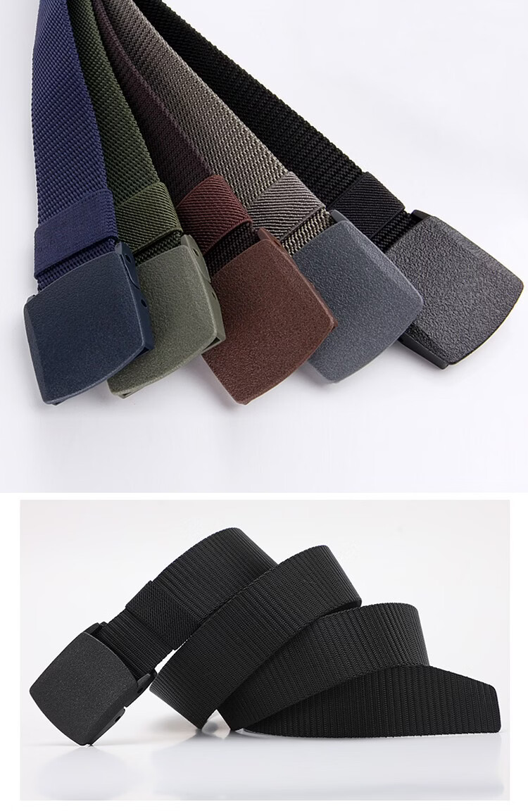 HOCR Men's Canvas Tactical Belt with Press Buckle Outdoor Jeans Belt Military Training Youth Belt 11