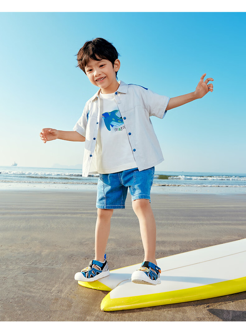 DR·KONG Toddler Walking Shoes Summer Boys and Girls Comfortable Breathable Baby Sandals 2S14A2004AM Blue/Black Size 25 6