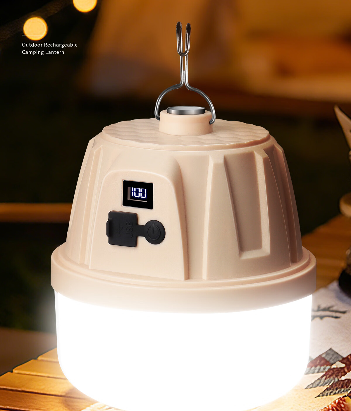 MAX LOAD Rechargeable Outdoor Super Bright LED Tent Hanging Light Night Market Camping Household Bulb Lamp 3
