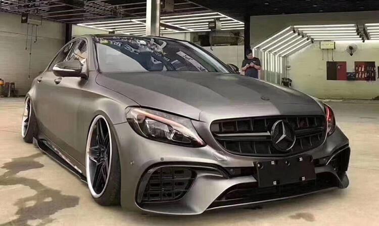 适用于w205奔驰c级c260l升级改装c63 amg c65 gtr大包围前杠后杠