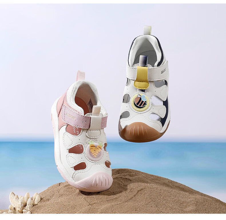Dr. Jiang Toddler Walking Shoes Summer Boys and Girls 1-3 Years Breathable Children's Sandals 2S14A2029AM Beige/Blue Size 30 6