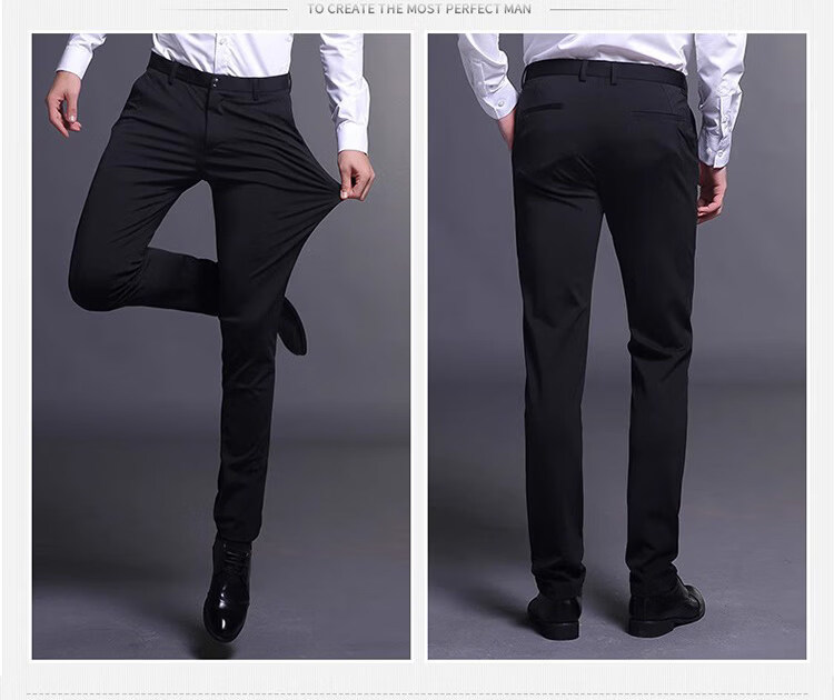 PLAYBOY Premium Men's Casual Pants Spring and Autumn Stretch Breathable Slim Fit Tapered Long Pants Summer Thin Korean Style Business Trousers 15