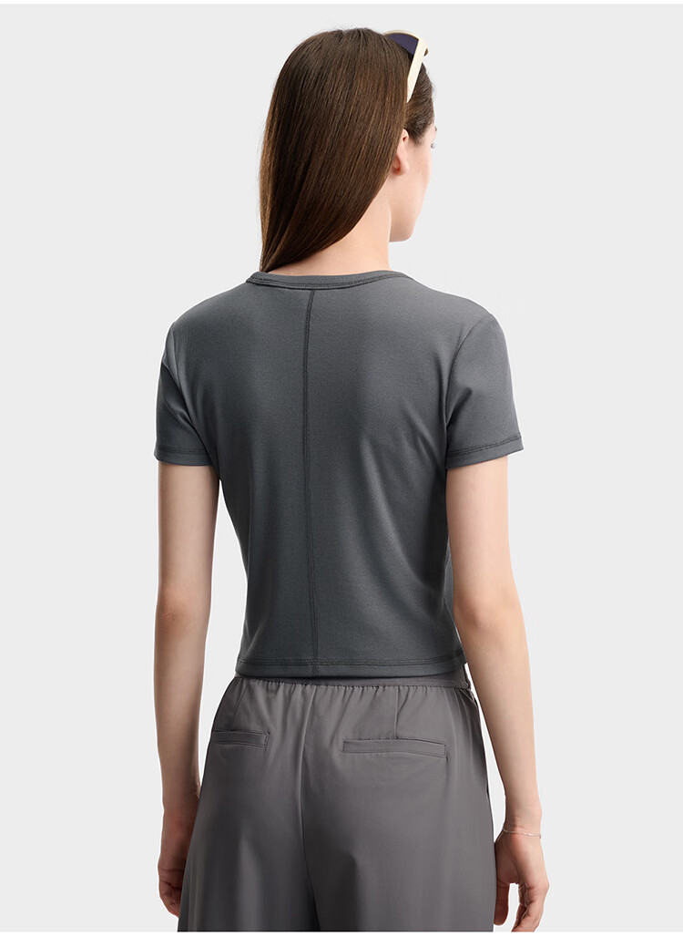 FILA Official Women's Knitted Short Sleeve Shirt 2026 Summer Casual Slim Fit T-Shirt 6
