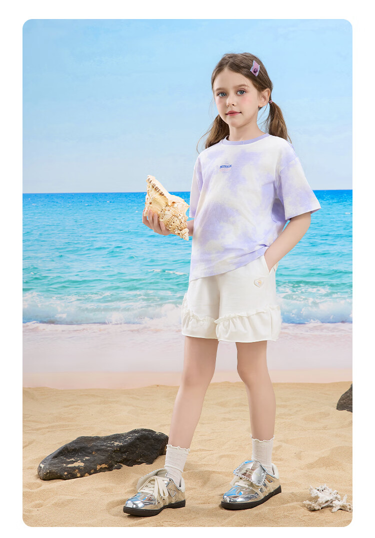 Disney Kids Boys and Girls Cotton Short Sleeve T-Shirt Children's Fashion Casual Versatile Crew Neck White Size 150 21