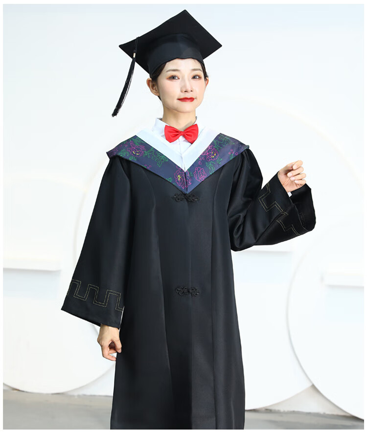 楼染硕士服学士服大学生男女毕业季拍照服装高中毕业服文科博士服学位