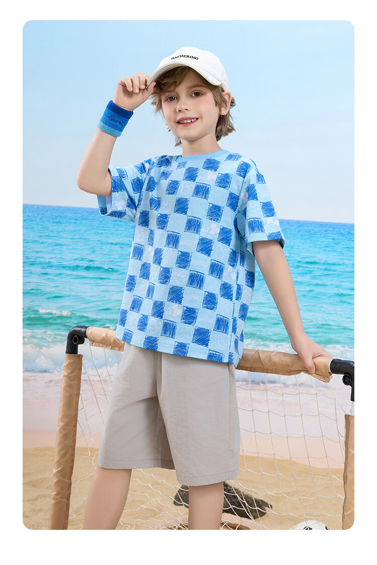 Disney Boys' Casual Short Sleeve T-Shirt and Shorts Set, Off-White, Size 110 24