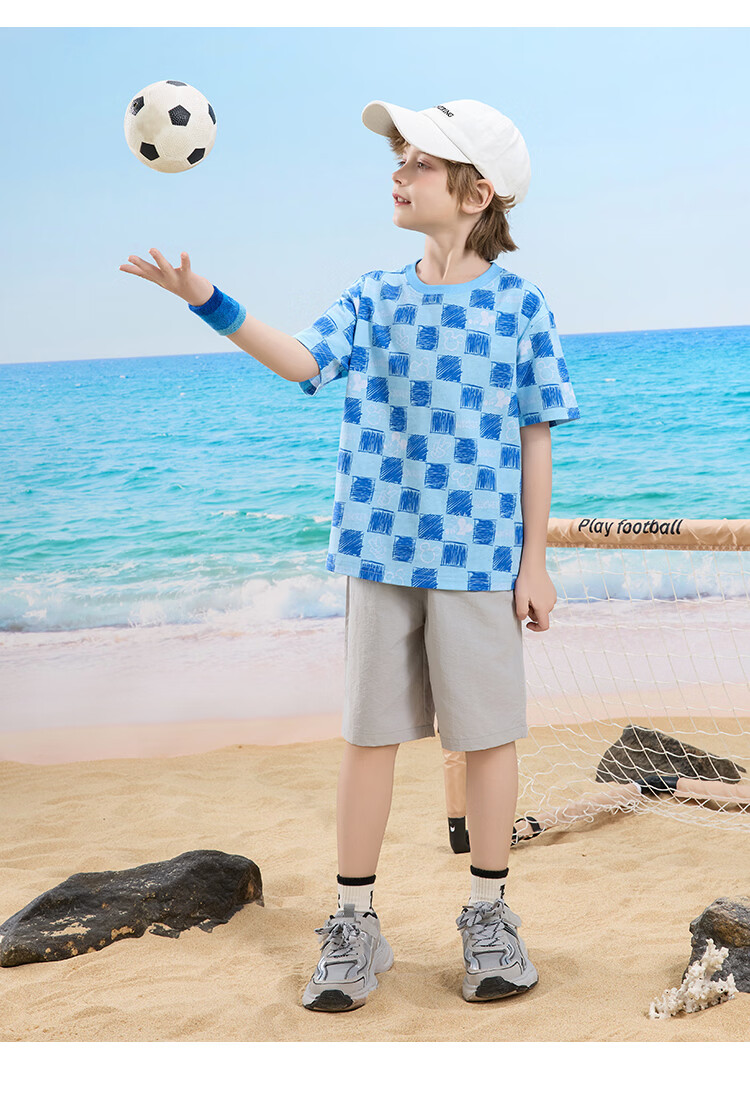Disney Boys' Casual Short Sleeve T-Shirt and Shorts Set, Off-White, Size 110 23