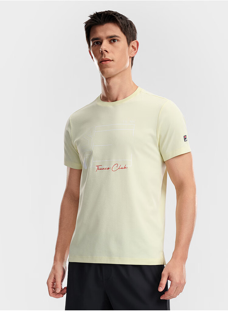 FILA Official Men's Knitted Short Sleeve Shirt 2026 Summer Tennis Sports Moisture-Wicking Quick-Dry Basic T-Shirt 11