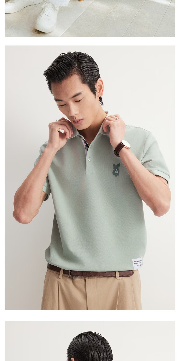 JACK&JONES Cool Touch Men's Spring Polo Shirt Fashion Loose Fit Polo Collar Comfortable Trendy Short Sleeve 226106025 22