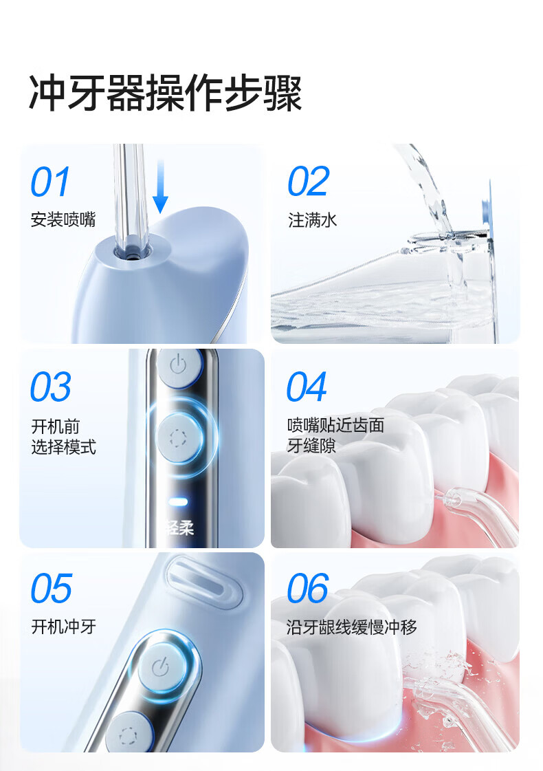 KONKA Oral Irrigator Home Dental Cleaner Teeth Washer Water Flosser Portable Upright Orthodontic Anti-Tartar Adult Couples Birthday Gift 51
