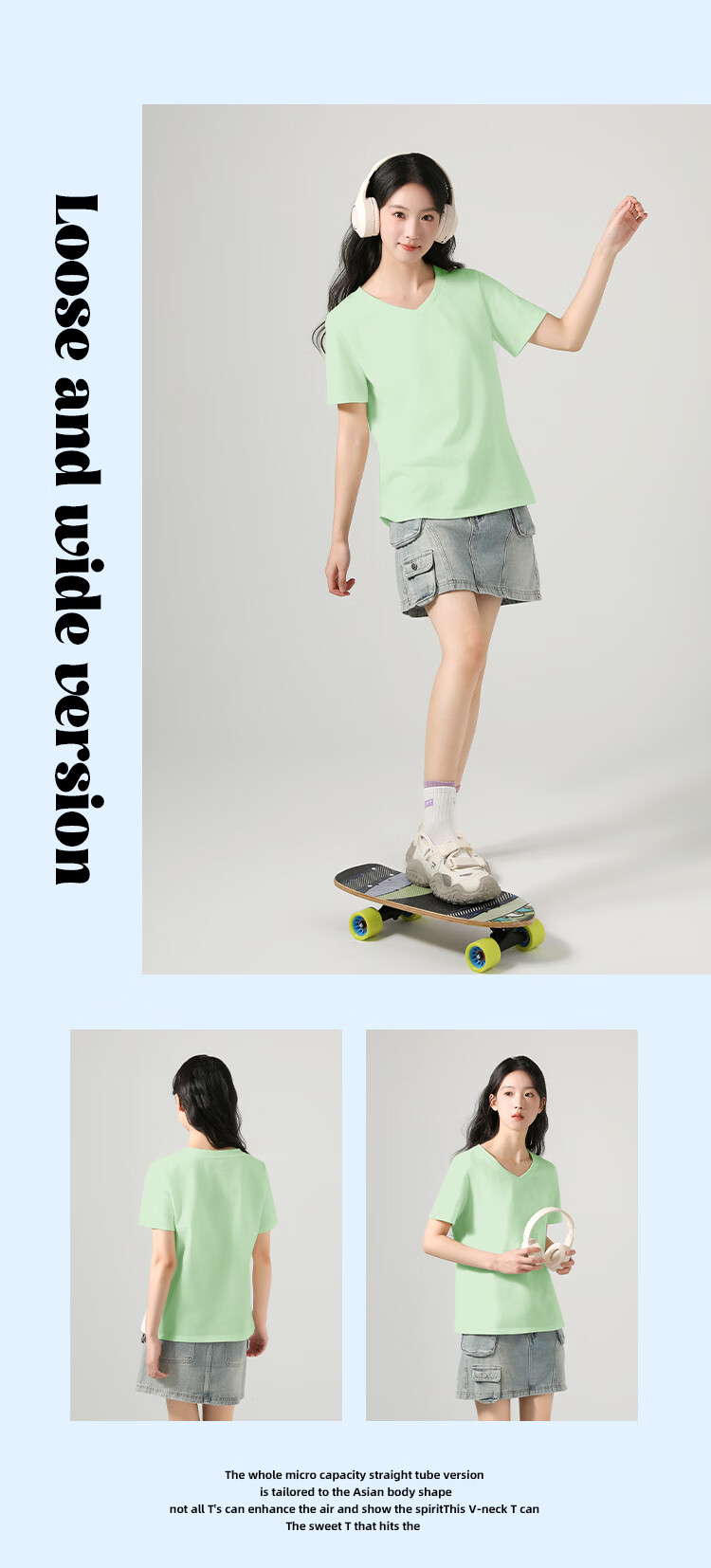 Warrior 100% Cotton V-Neck Short Sleeve T-Shirt Women 2026 Summer New Loose Slim Fit Casual Versatile Top 5