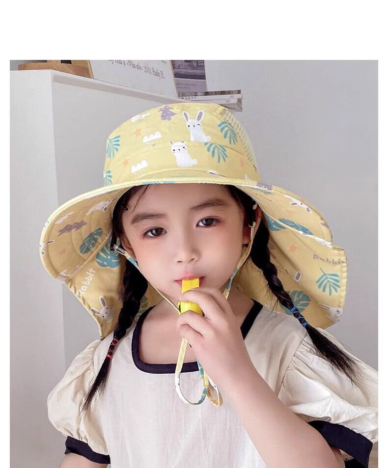 HAOGUAN Kids Sun Hat Summer Sunshade Cap Boys Girls Baby Beach Hat Wide Brim UV Protection 14