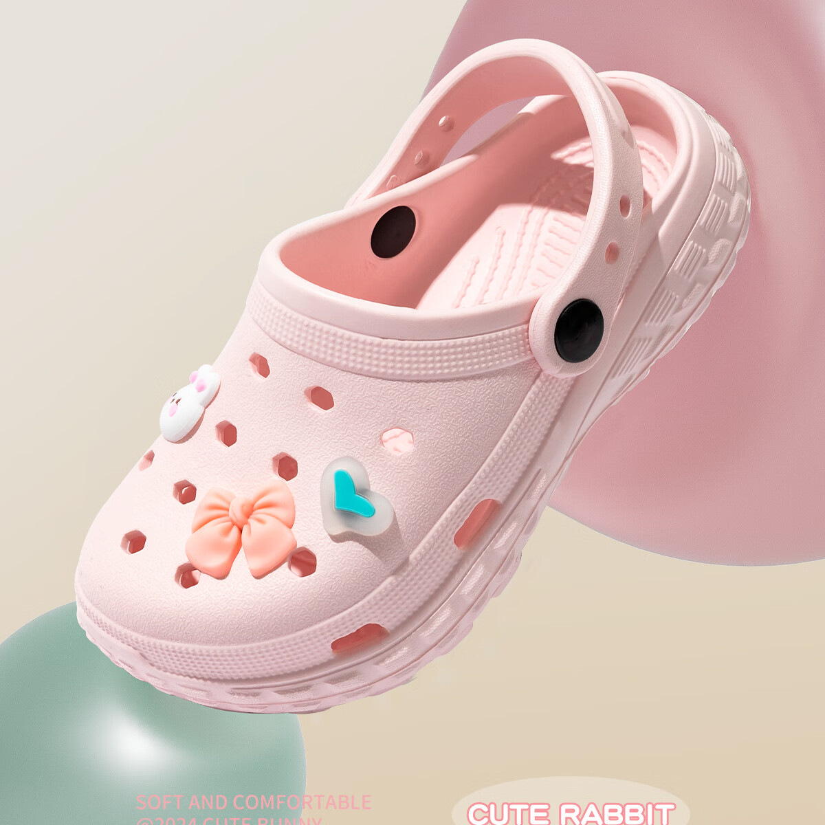 Runrou [No Carcinogenic Phthalates] Children's Slippers for Girls Ages 6-12 Summer Non-Slip EVA Odor-Resistant Hole Shoes for Girls 5