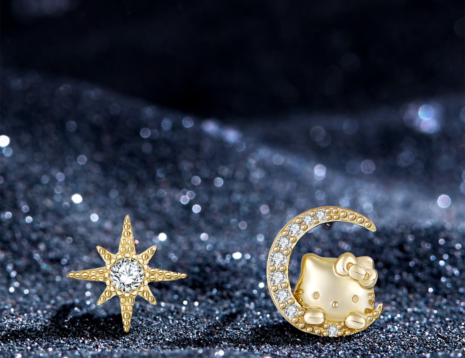 SANRIO Hello Kitty Silver Stud Earrings for Women Elegant Ear Jewelry Fashion Accessories Birthday Gift for Girls 2203 2