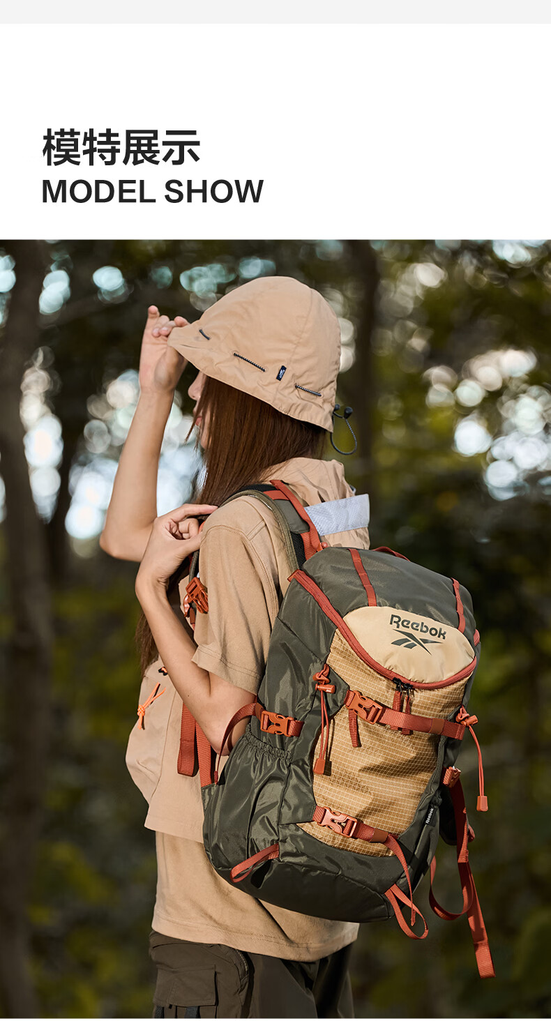 Reebok Lightweight Hiking Backpack for Men And Women, 2026 New Water-Resistant Travel Sports Outdoor Mountaineering Bag Commuter Backpack for Me 24