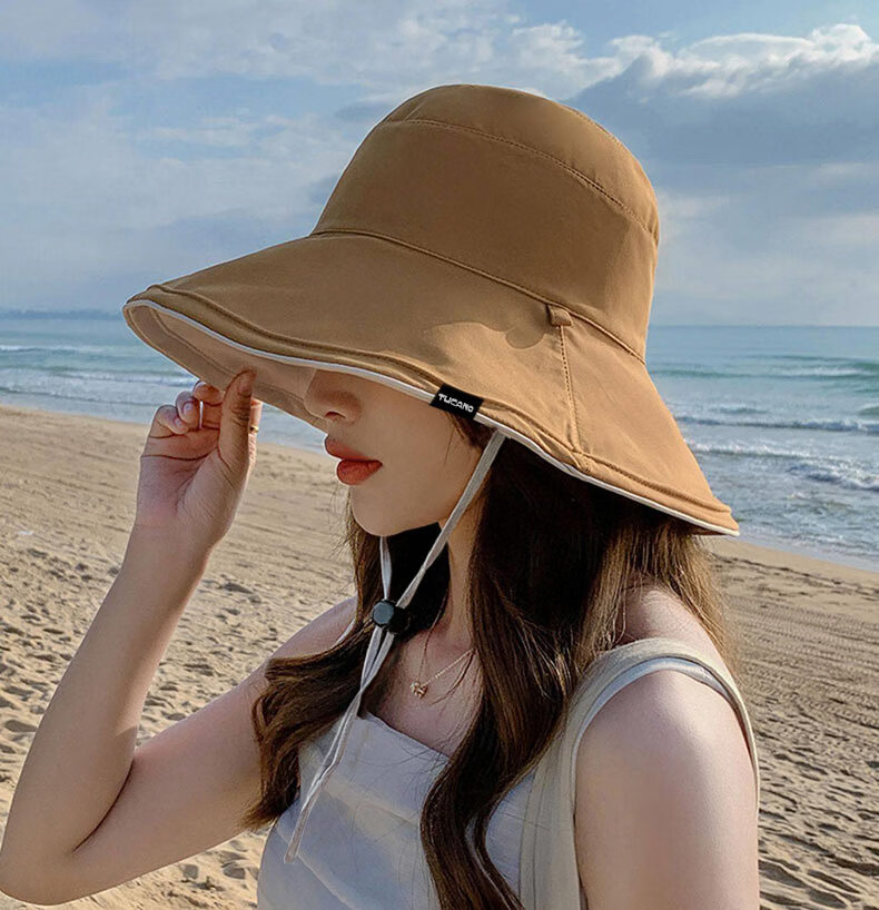 TUCANO Women's Summer Sun Protection Hat Wide Brim Outdoor UV Protection Foldable Reversible Fisherman Hat 5