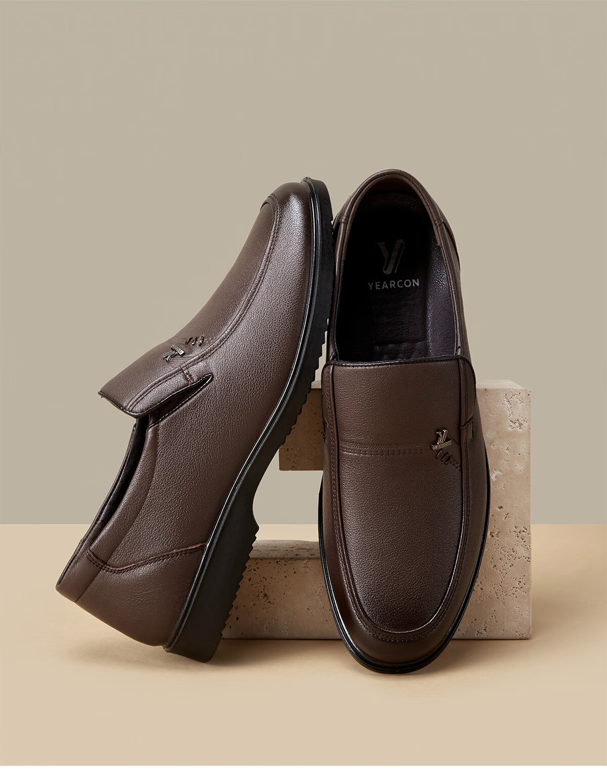 Eierkang Plus Size Men's Genuine Leather Business Formal Slip-On Comfortable Casual Dad Shoes 96361W Black 40 1