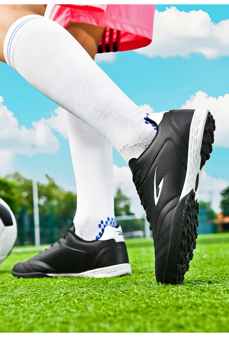 DEERWAY TF Turf Soccer Shoes Unisex Youth Adult Kids Grass Field Competition Training Shoes White Black Size 35 12