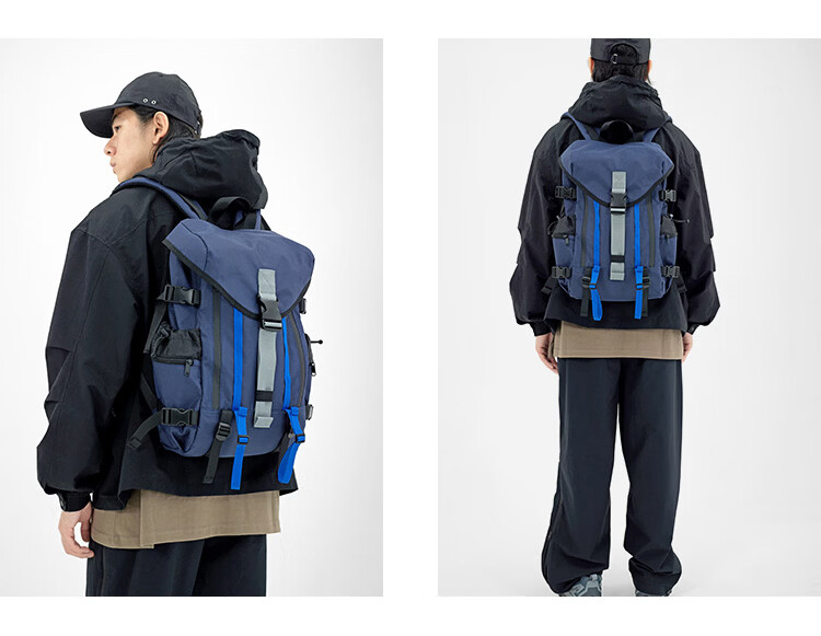 MYEDITION Trendy Backpack Outdoor Travel Water-Resistant Large Capacity Laptop Student School Bag Black Large 23