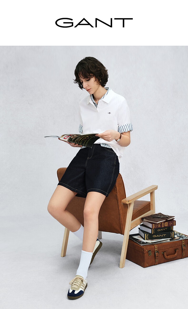 GANT Outstanding Polo Spring Summer Women's Cotton Short Sleeve Polo Shirt with Lapel Collar 682-Cherry Blossom Pink L 1
