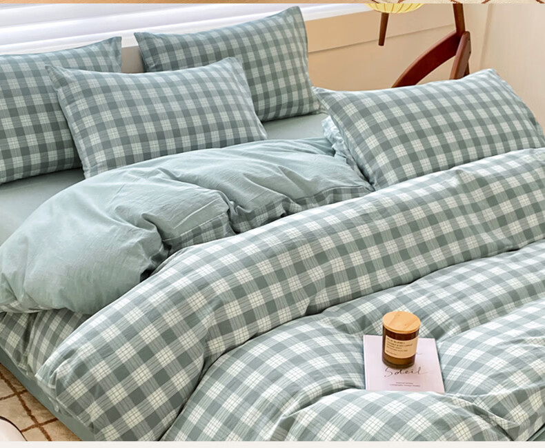 Grace A-Class Antibacterial Single Quilt Cover Skin-Friendly Student Single Duvet Cover Benno Green 150*200cm 10