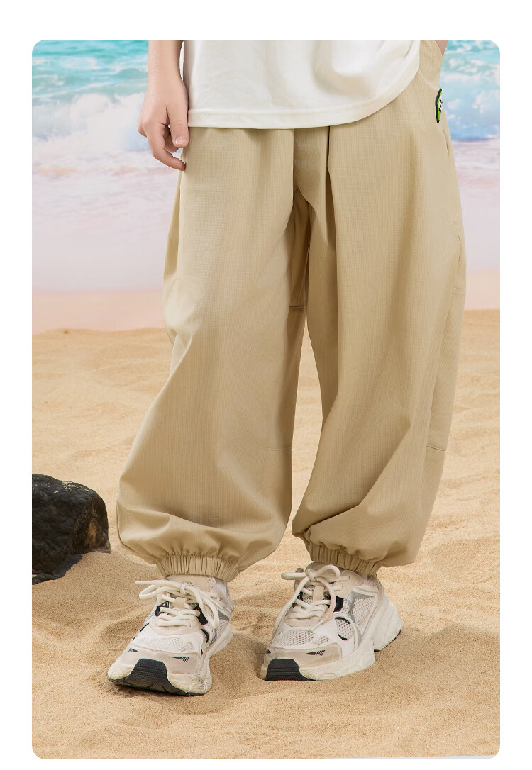 Disney Boys Summer 3/4 Pants 2026 New Kids Loose Casual Jogger Pants Light Khaki 110 7