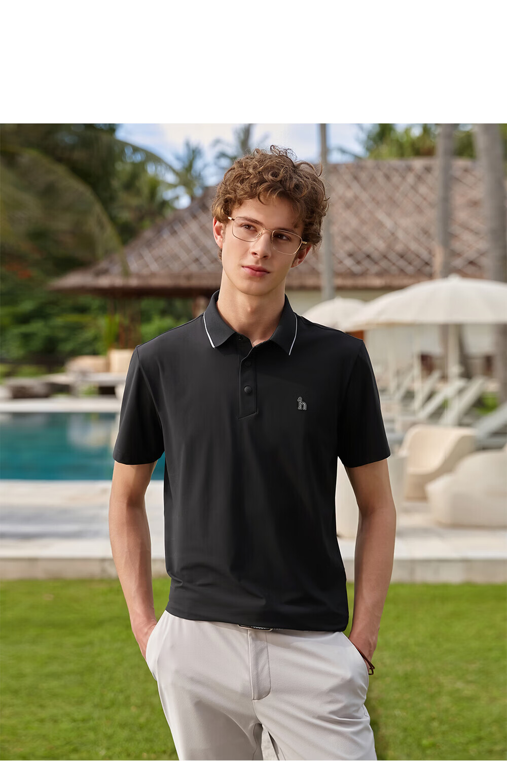 HAZZYS Men's Summer Top [Sun Protection/Cooling] Simple Short Sleeve Polo Shirt ASTZE0DBF08 16