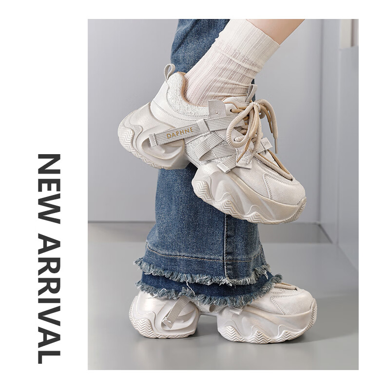 Daphne Thick Sole Height Increasing Chunky Sneakers Women 2026 Spring New Popular Sports Shoes Gray Size 36 20