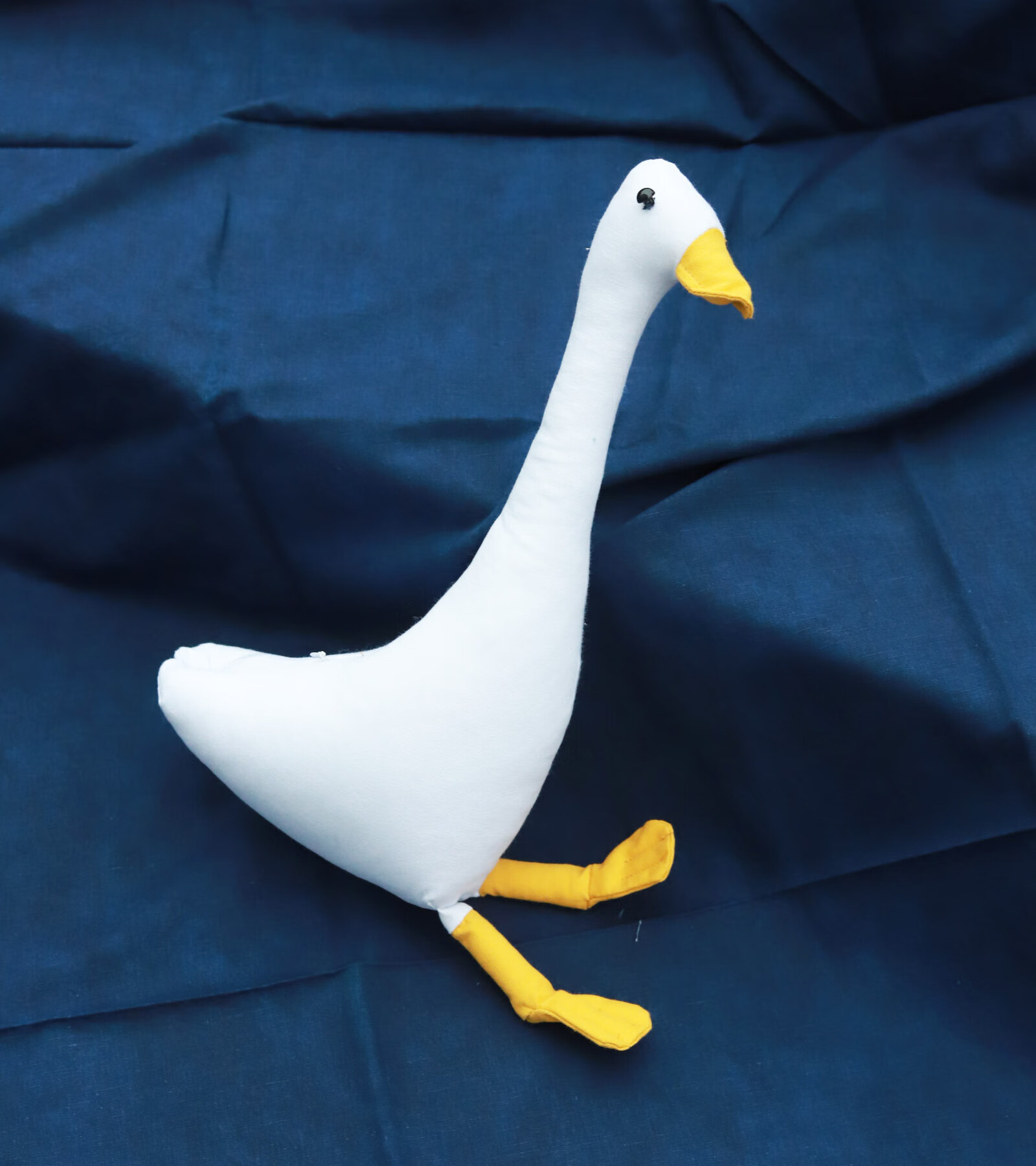 水家坊小鸭白胚草木染蓝染扎染蜡染绘画动物棉布偶手工diy材料包 小鸭