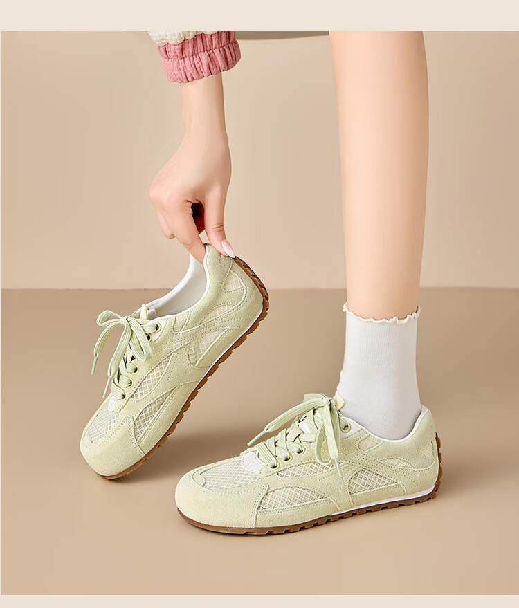 Zhuoshini Women's Mesh Breathable German Shepherd Training Shoes 2026 Summer New Soft Sole Casual Sports Shoes Beige Size 38 17