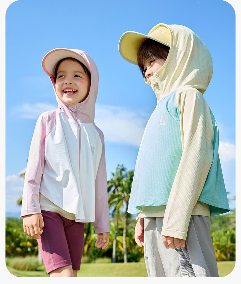 Dudu Kids UPF50+ Children's Summer Sun Protection Jacket Baby Coat Summer Cooling Boys Clothing Cocktail Green 80 14