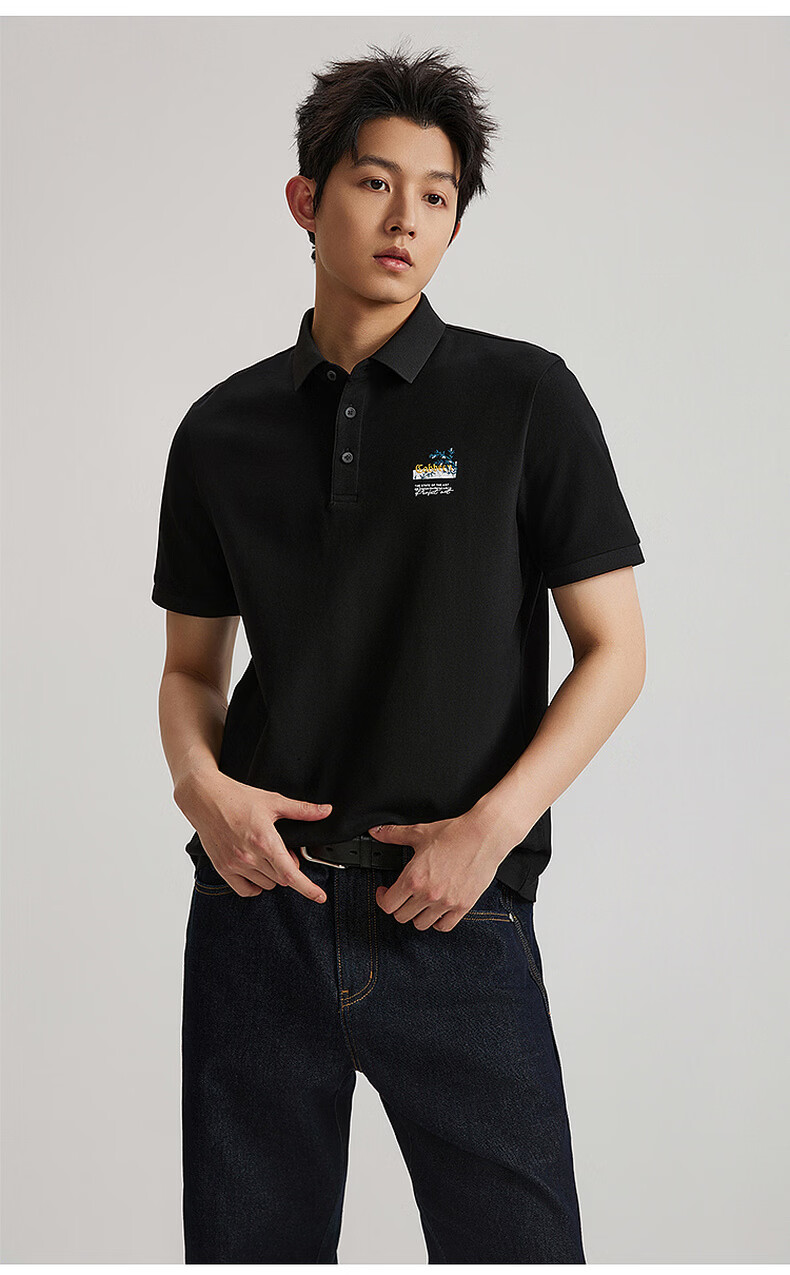 CABBEEN 200G Sorona Cool Touch Pique Polo Shirt Men National Style Bamboo Embroidery Pattern 2026 Spring Short Sleeve T-Shirt 19