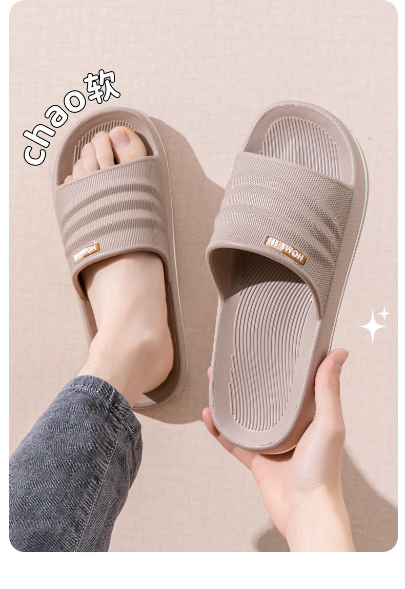 OHMYK Non-Slip Slippers for Men Summer Outdoor Indoor Bathroom Thick Sole EVA Sandals for Women Pink Size 36-37 10
