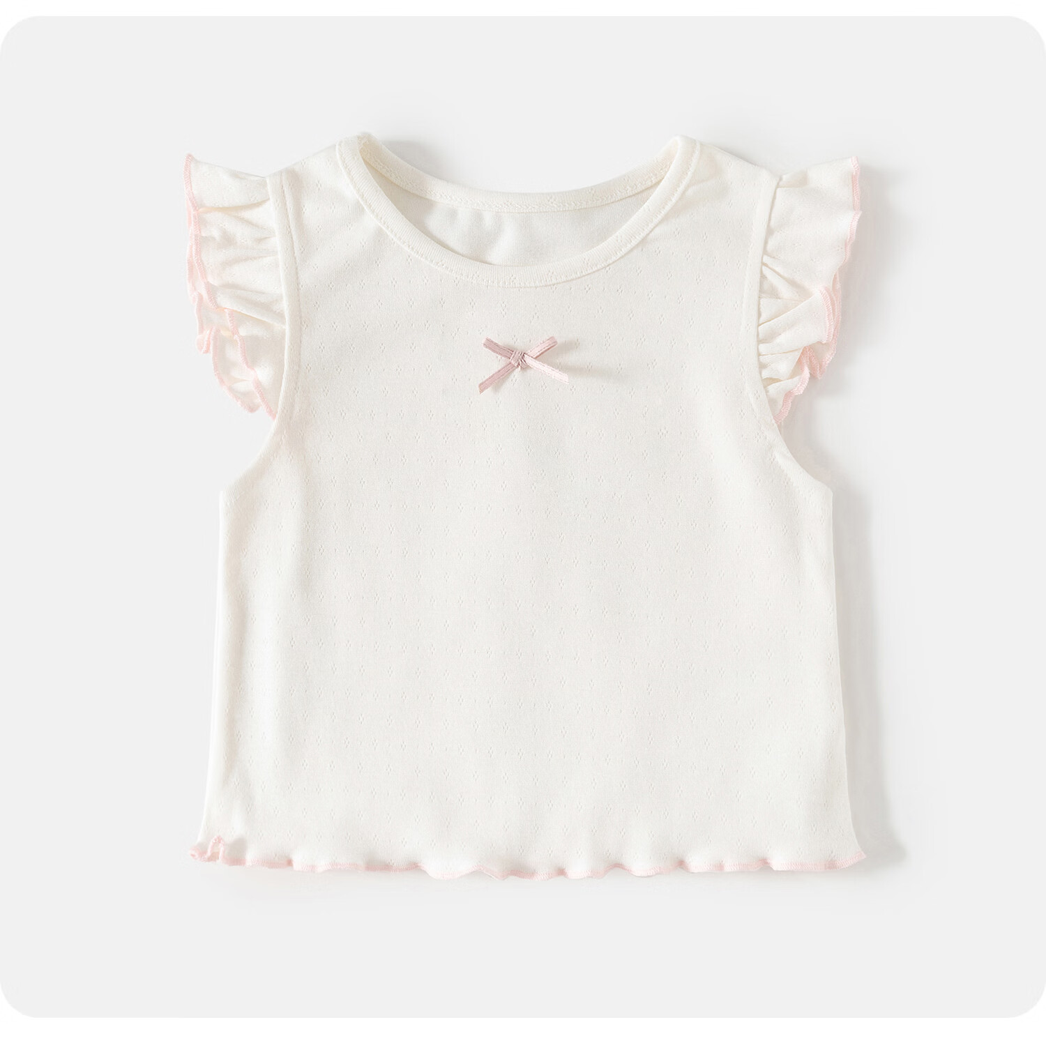 Banxidi Girls' Summer Vest 2026 New Stylish Children's Flutter Sleeve Top Princess Lightweight Outerwear Baby Kids Clothing 17